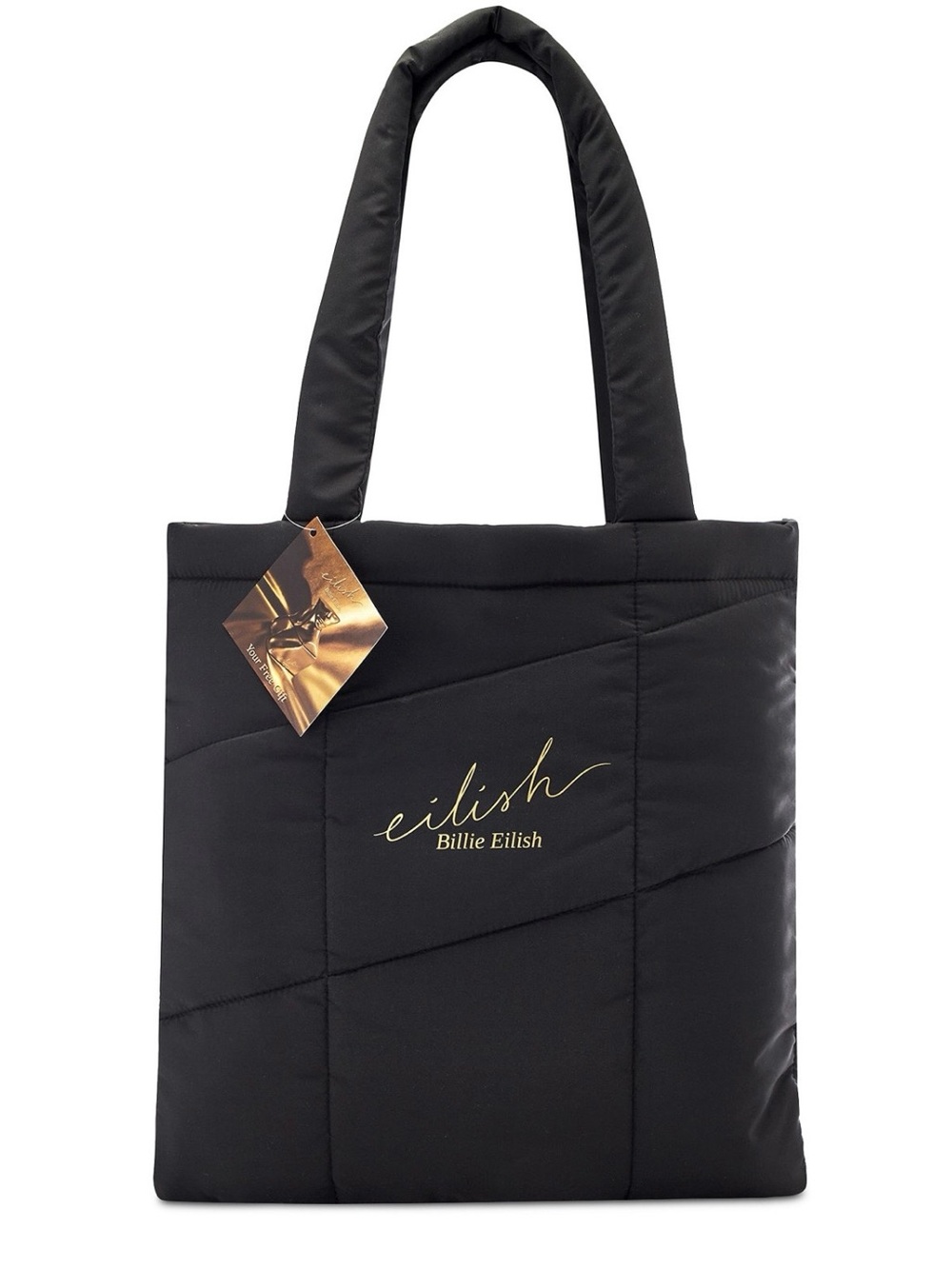 Billie Eilish Black Quilted Tote Bag